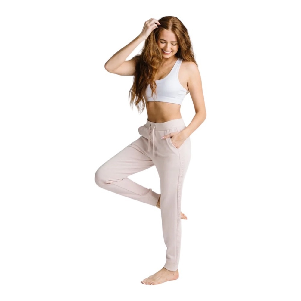 Zyia Active Blush Emergence Joggers Embossed Spellout Side Size Small